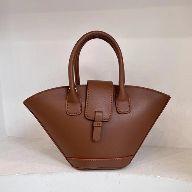 Vintage Shell Bags For Women Luxury Designer Handbags And Purses 2023 New In PU Top Handle Korean Small Shoulder Messenger Bag