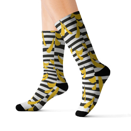 Banana Stripe Socks - Fun and Unique Style, Ideal Gift for Friends and Family, Perfect for Casual Wear and Celebrations