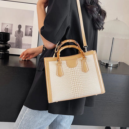 High Quality Leather Shoulder Bag For Women Luxury Alligator Handbag