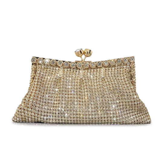 Rhinestone Beading Stylish Woman's Chain Crossbody Purse Shine Female Party Evening Tote Handbag Lady Trend Shoulder Bag