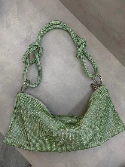 2mm New Women's Bag Rhinestone Bag With Diamonds One Shoulder Portable Diamond Underarm Bag