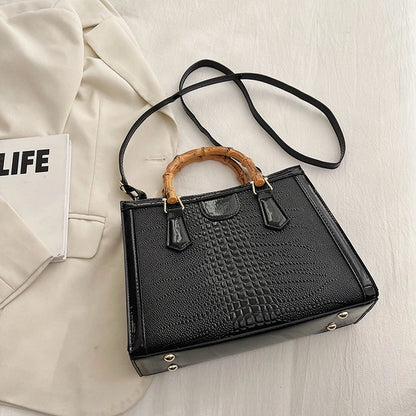 High Quality Leather Shoulder Bag For Women Luxury Alligator Handbag