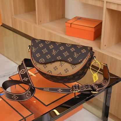 Women'S Saddle Bag Elegant Ladies Top Handbag Large Capacity Korean Trend Female Printing High-End Shoulder Messenger Bag