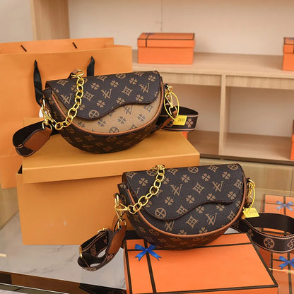 Women'S Saddle Bag Elegant Ladies Top Handbag Large Capacity Korean Trend Female Printing High-End Shoulder Messenger Bag