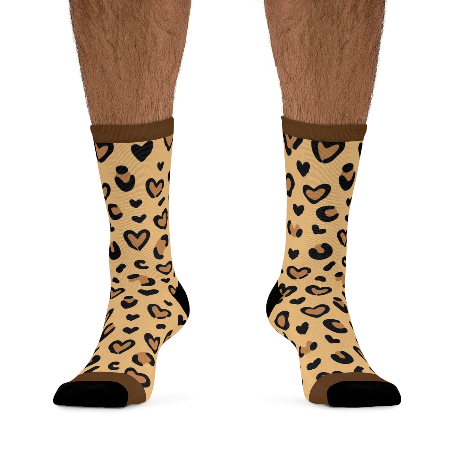 Trendy Leopard Print Recycled Poly Socks, Eco-Friendly Gift, Fun Fashion Accessory, Cozy Homewear, Perfect for Birthdays, Holidays