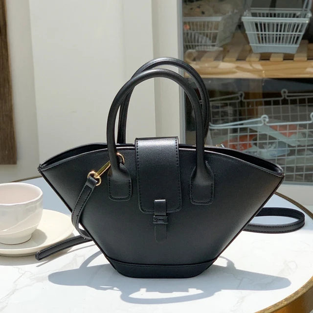 Vintage Shell Bags For Women Luxury Designer Handbags And Purses 2023 New In PU Top Handle Korean Small Shoulder Messenger Bag