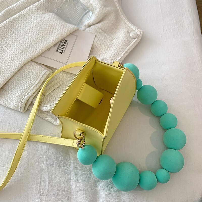 Spring Summer New Niche Personality Handbag Quality Yellow Pu Leather Crossbody Bag Geometric Shape Shoulder Bags Female Hot