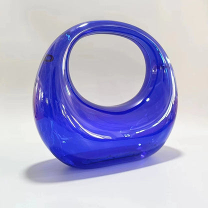 New color crescent acrylic handbag celebrity handbag makeup evening women's bag