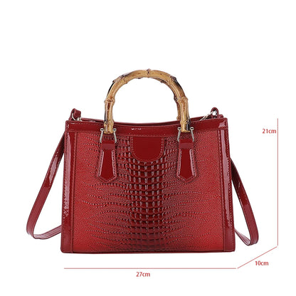 High Quality Leather Shoulder Bag For Women Luxury Alligator Handbag