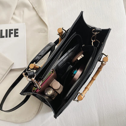 High Quality Leather Shoulder Bag For Women Luxury Alligator Handbag