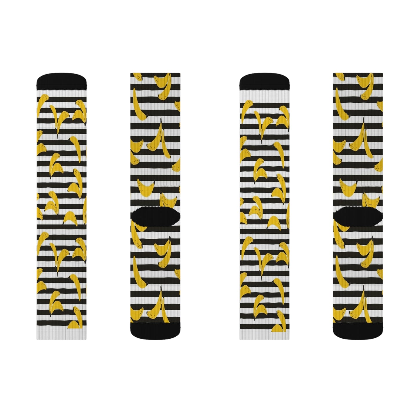 Banana Stripe Socks - Fun and Unique Style, Ideal Gift for Friends and Family, Perfect for Casual Wear and Celebrations