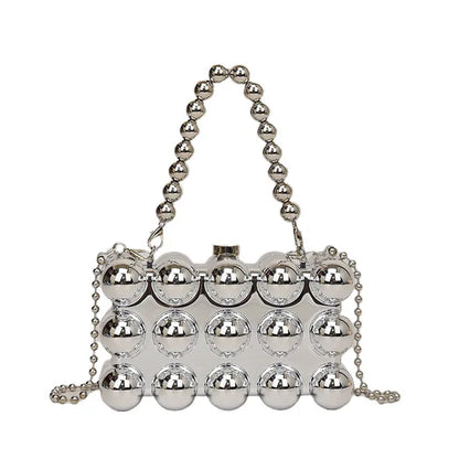 Fashionable mini lipstick bag trendy and versatile pearl chain crossbody bag