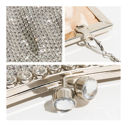 Rhinestone Beading Stylish Woman's Chain Crossbody Purse Shine Female Party Evening Tote Handbag Lady Trend Shoulder Bag