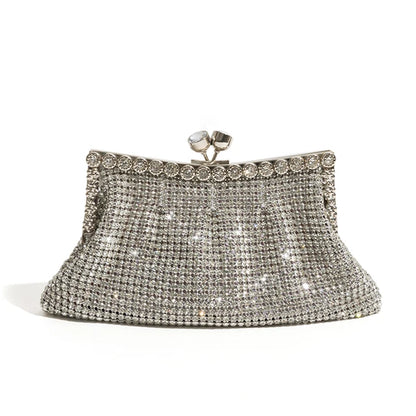 Rhinestone Beading Stylish Woman's Chain Crossbody Purse Shine Female Party Evening Tote Handbag Lady Trend Shoulder Bag