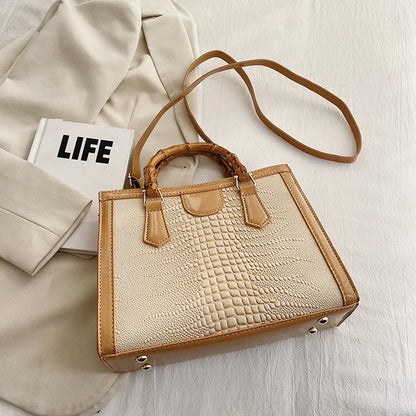 High Quality Leather Shoulder Bag For Women Luxury Alligator Handbag